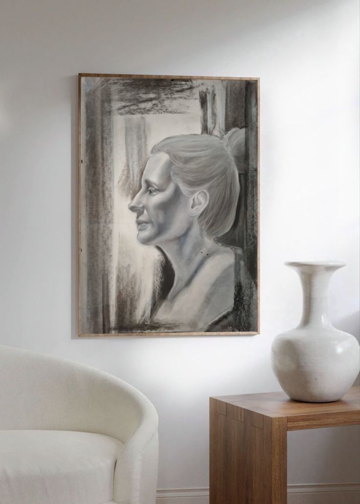 Portret personalizat - carbune si grafit