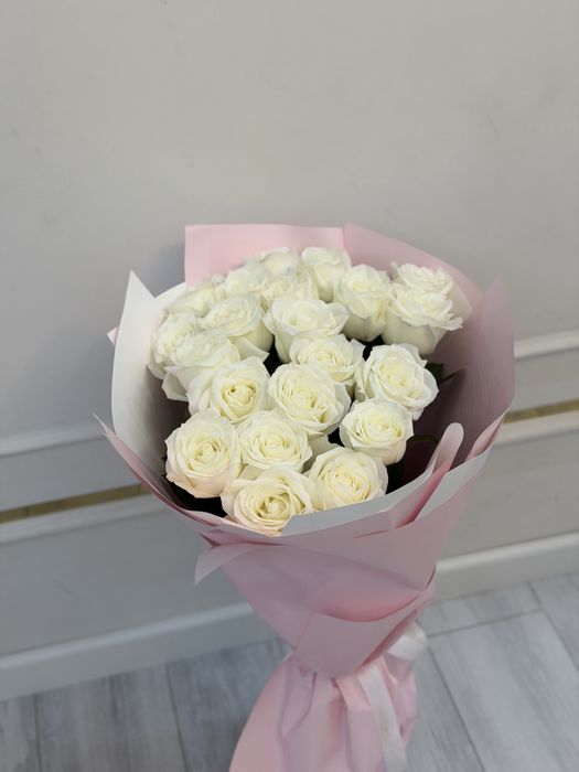 букет белый роза 21 штук срочноо