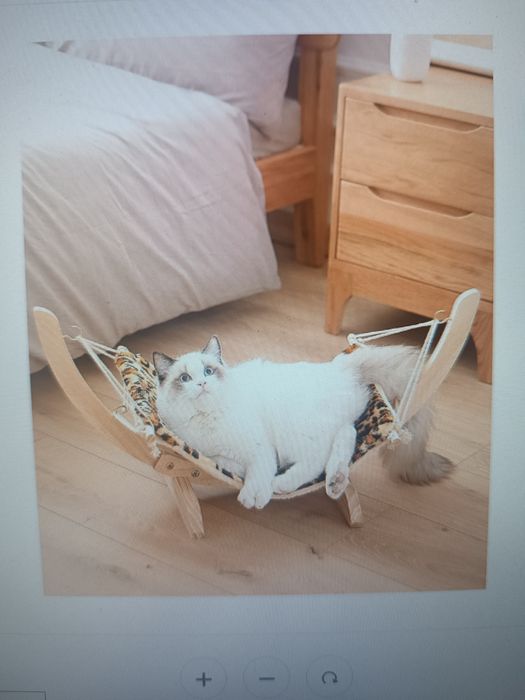 hamac patut pat culcus pentru pisici cu doua fete, din lemn, nou