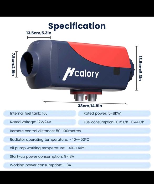 Sirocou HCALORY cu  5- 8kw 12V / 24V! Încălzire staționară, Webasto