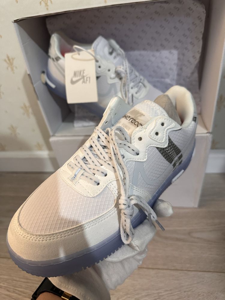 Nike Jordan Air Force 1 React "White Ice" FullBox