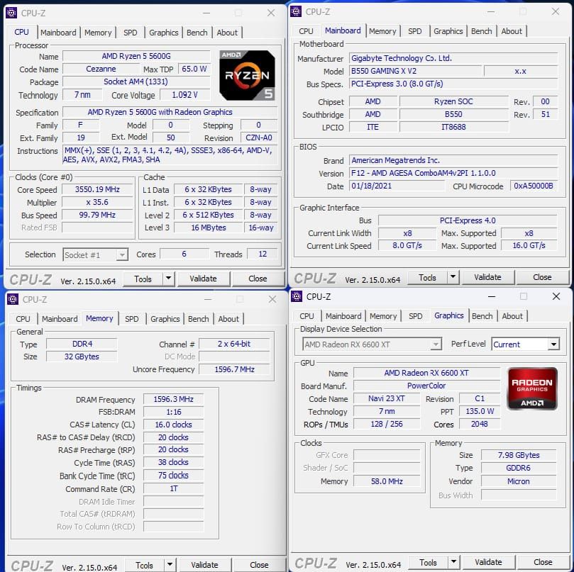 PC gaming Ryzen™ 5 5600G/ RX 6600 XT 8GB/ 32 Gb RAM/ SSD M2-nvme 1TB