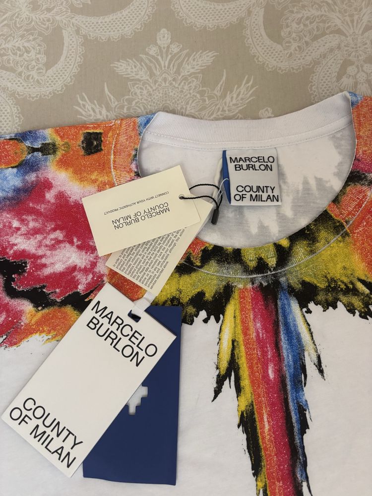 Тениска Marcelo Burlon размер S бяла