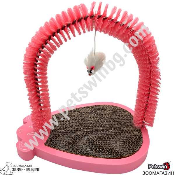 Драскало за Коте - с формата на Мишка, Играчка- 34см/24см/34см- Розово