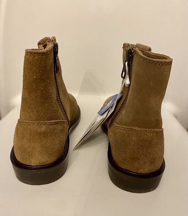 Уникални ботушки Mango Kids за момиче, естествен велур. 29 номер