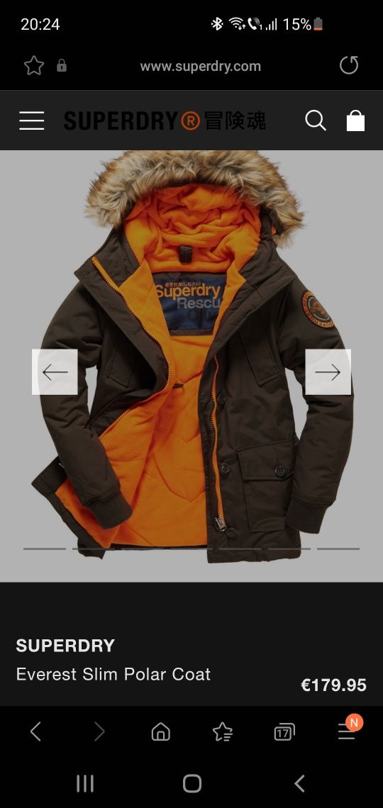 Geaca iarna Superdry Rescue olive originala dama fete haina parka