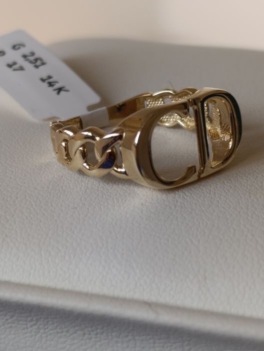 Золотая кольцо Итальянский бренд Christian Dior, производство Турция