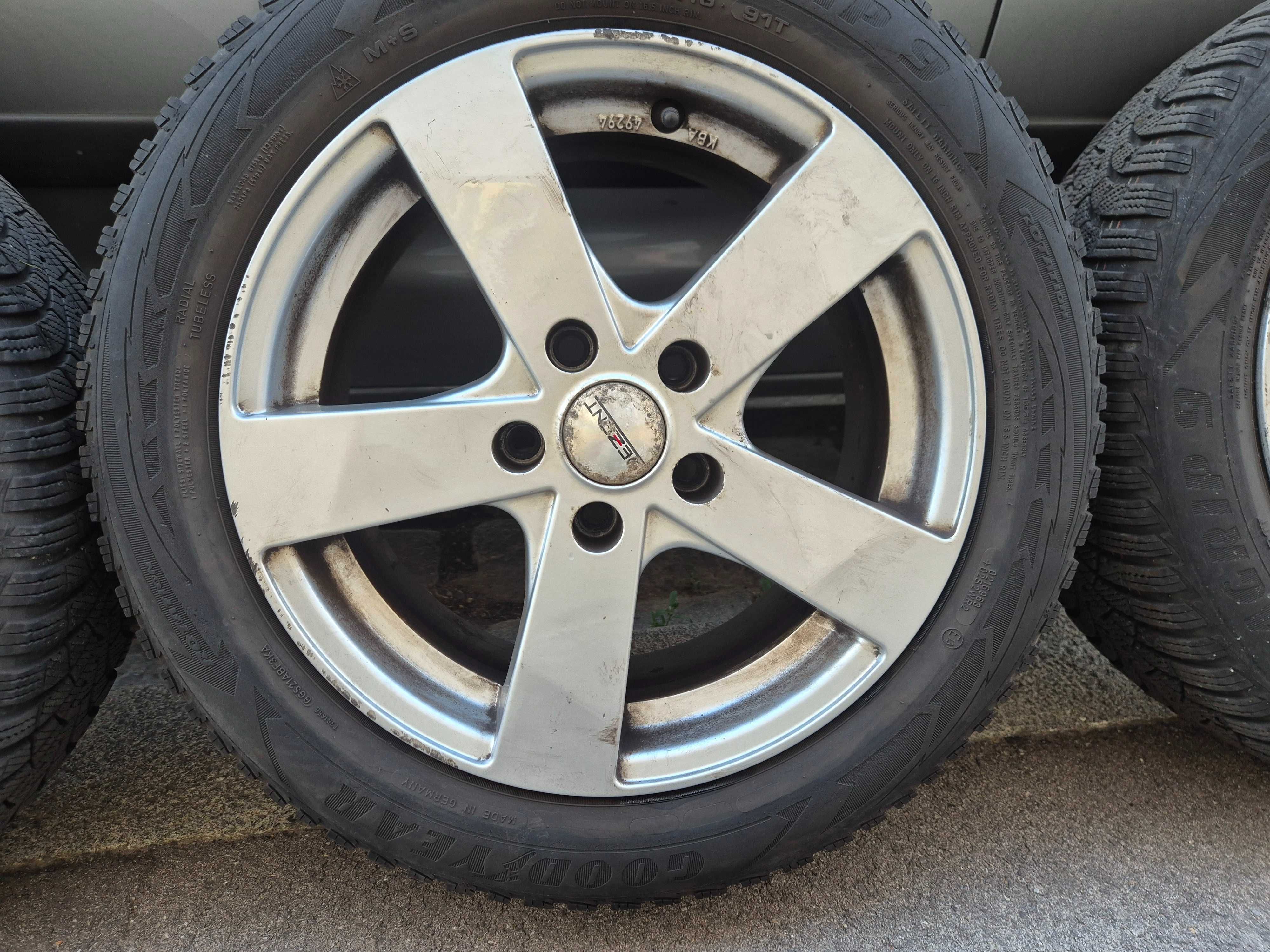 4 алуминиеви джанти 16 цола DEZENT  5х112 с гуми GOODYEAR 205/55R16