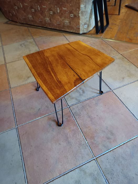 Masa cafea stejar cu picioare metalice