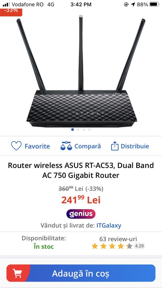 Router wireless ASUS RT-AC53