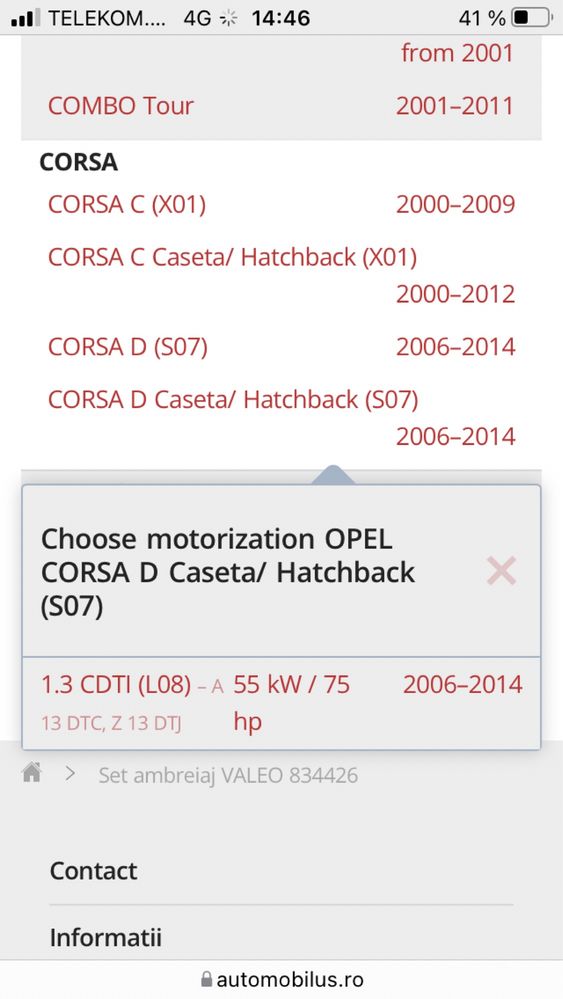 Ambreaj Opel Corsa 1.3 CDTI