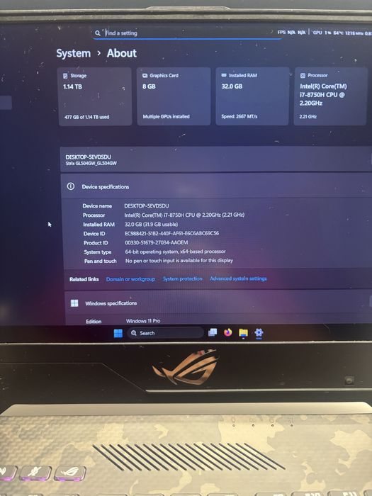 Laptop gaming asus rog strix