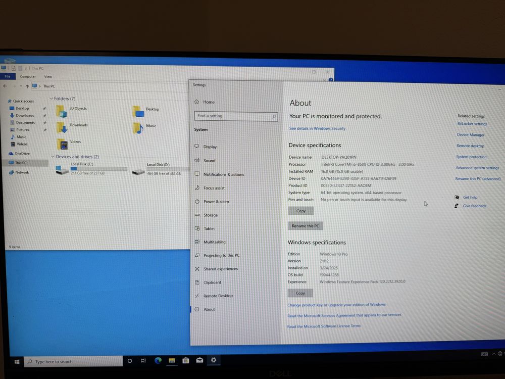 Desktop Lenovo M920s ( i5-8500, ssd 250 - 16 gb ram )