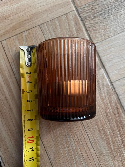 Set 12 suporturi din sticlă pentru lumânare