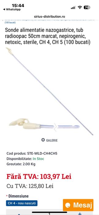 Sonde alimentatie nazogastrice