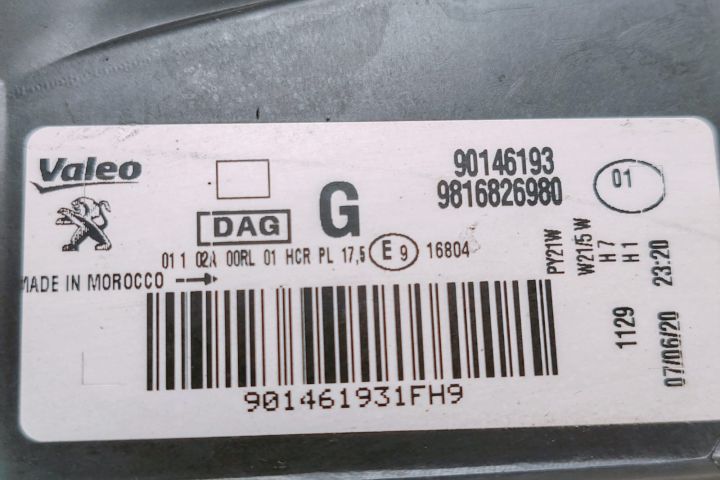 Far  Stanga cu defect 9816826980 / 90146193 Peugeot Partner a 2-a ge