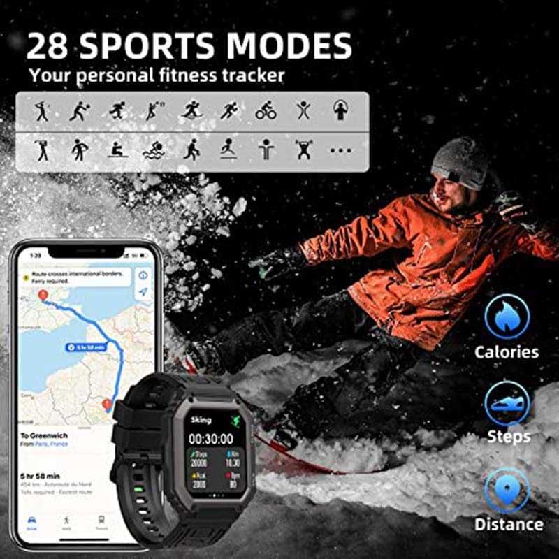 Смарт часовник STELS KR60, 1.8" дисплей, Bluetooth, IP67, Силикон