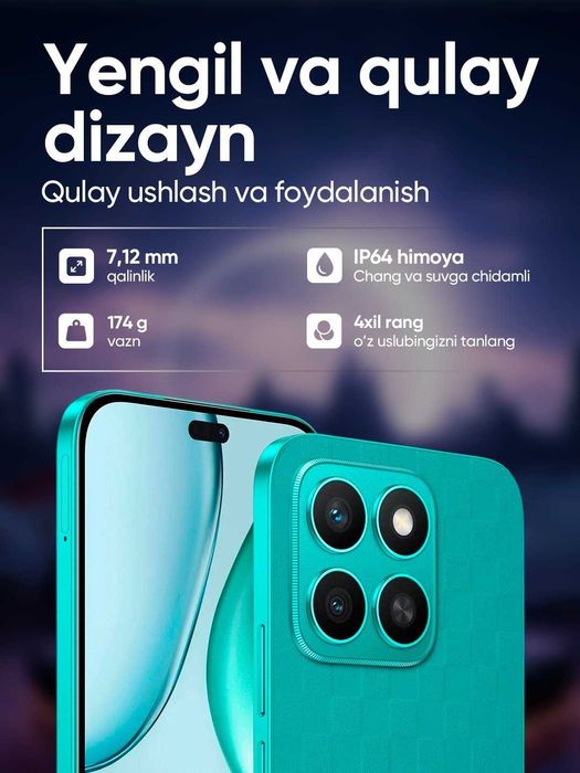 Смартфон Honor X8C, 8/128 ГБ, 8/256 ГБ, 2 NanoSIM, AMOLED-дисплей