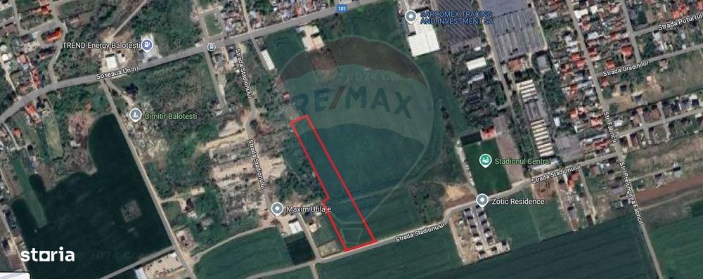 Teren Intravilan de vanzare 21000 mp Balotesti Soseaua Unirii