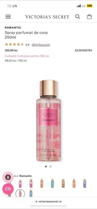 victoria secret body mist- romantic