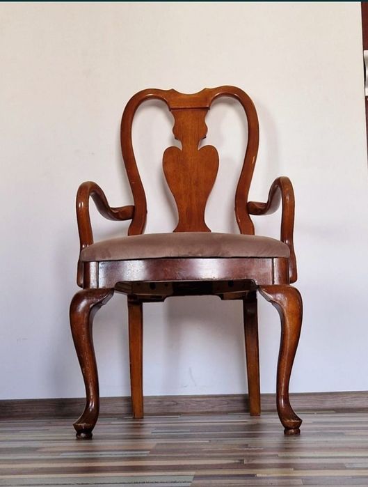 Fotoliu sufragerie Luxuriant Francez Queen Anne Baroch lemn vintage