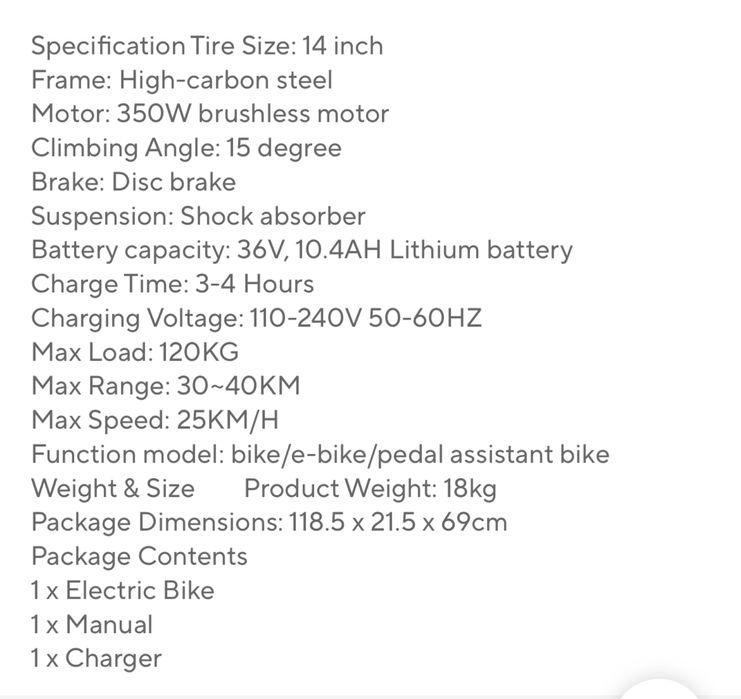 Bicicleta electrica pliabila