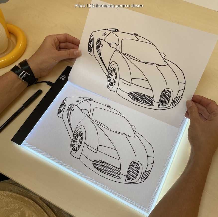 Tableta (placa) LED iluminata pentru desen