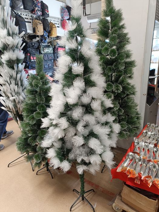 Brad/pin de Crăciun artificial cu vârfuri albe 60, 150, 180, 210 cm