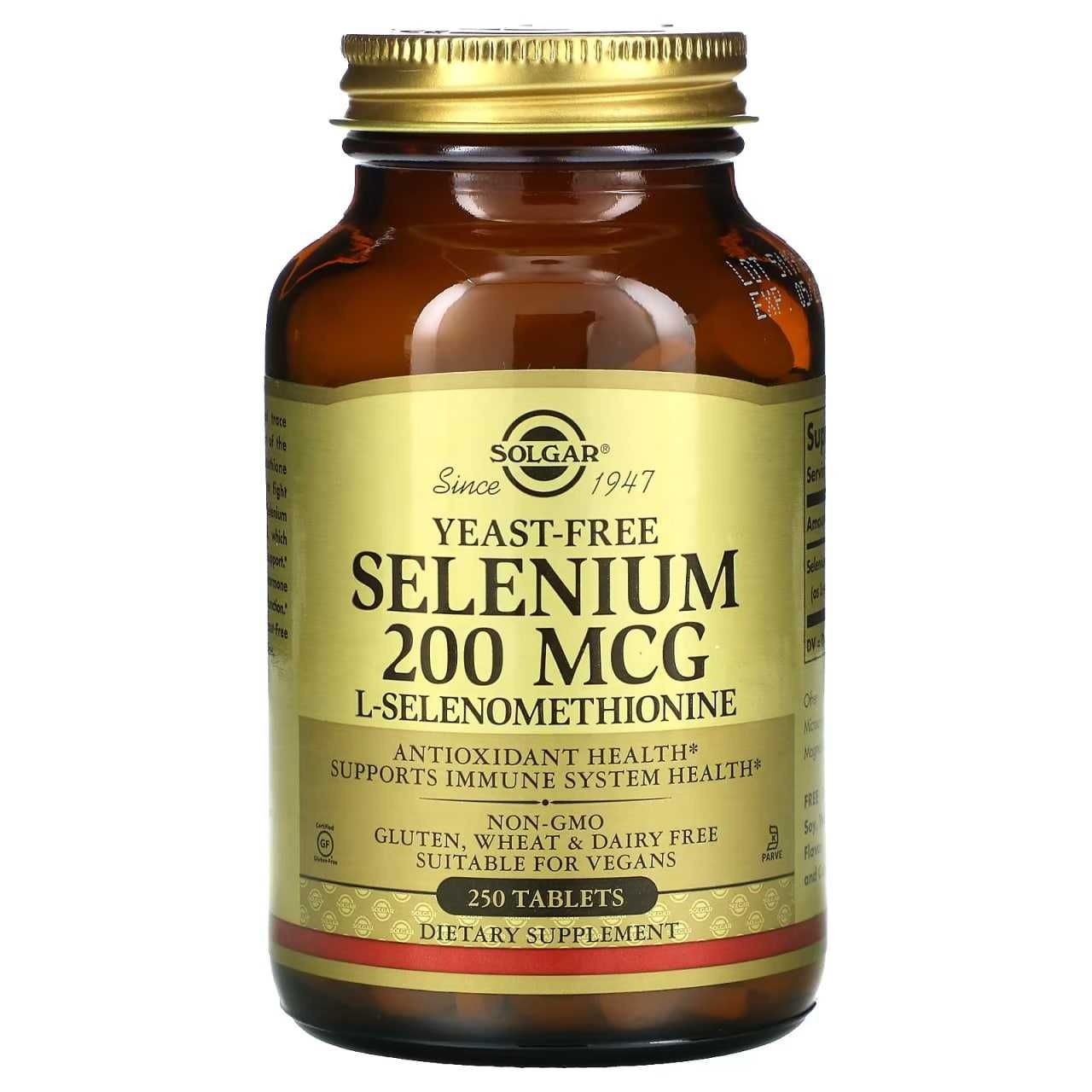 Solgar, Selenium, Yeast Free, 200 mcg, 250 Tablets