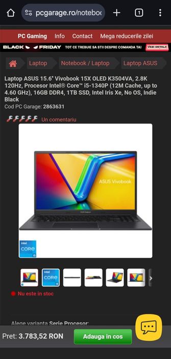 Vând Laptop Asus Vivobook 15X OLED 120 Hz 3K