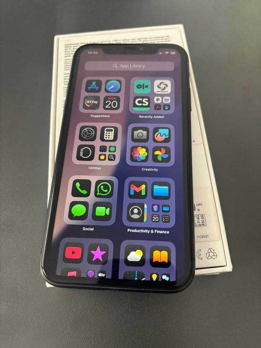 Iphone 11 in stare perfecta in cutia originala, 128 gb, negru 899 lei