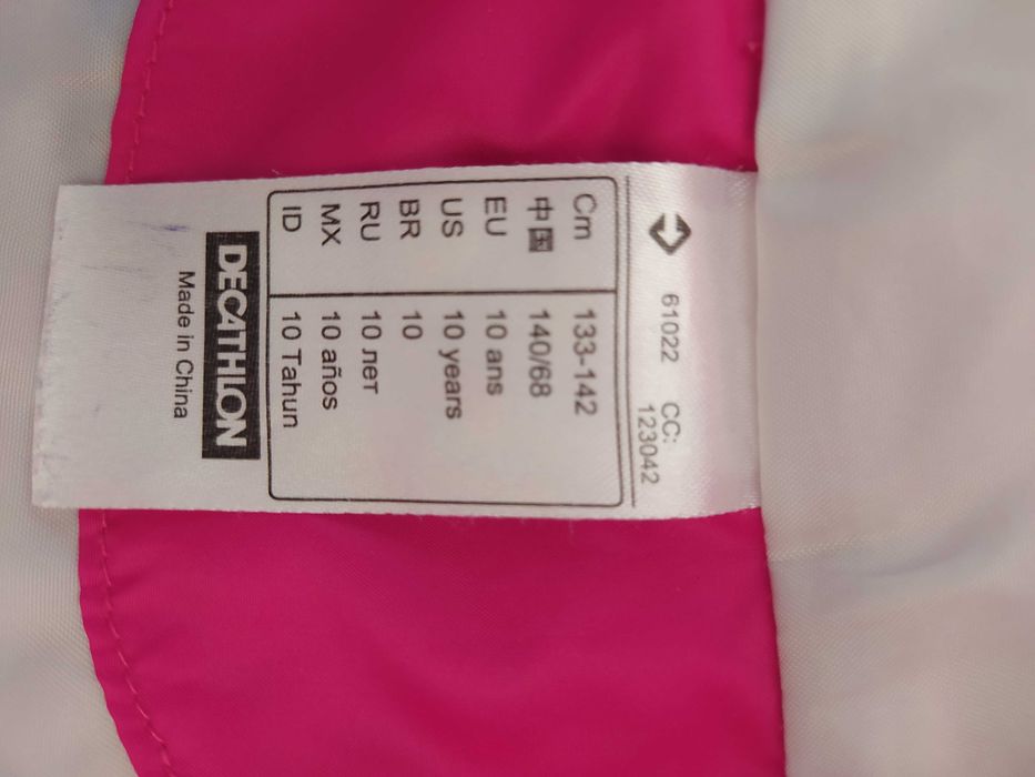 Детско яке цикламено DECATHLON133/142
