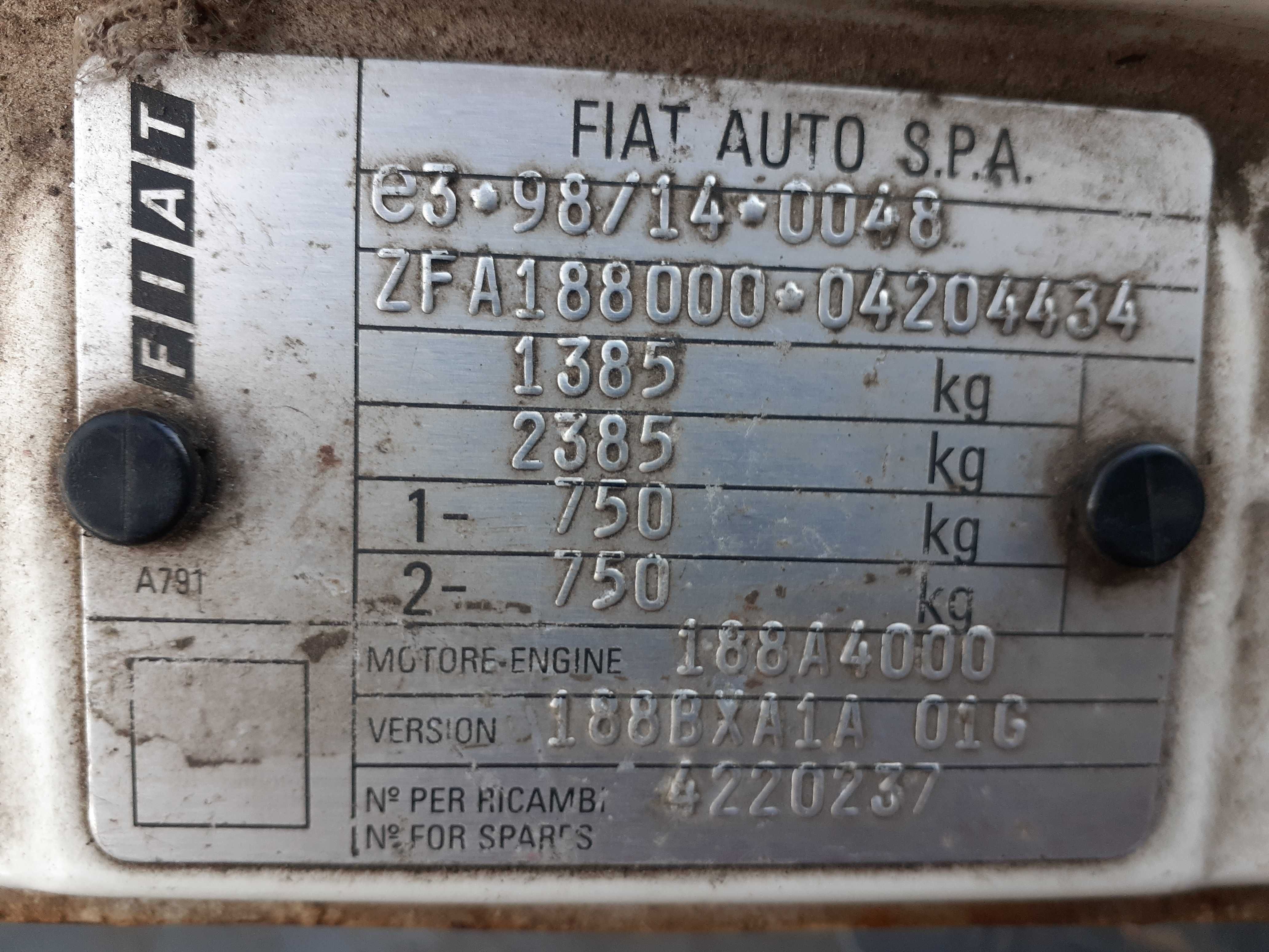 Fiat Punto 2 1.2 60 к.с. на части
