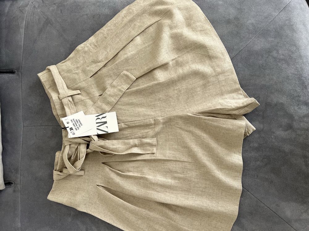 Чисто нови къси ленени панталони Zara, размер М