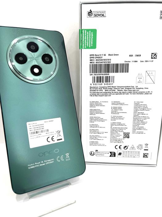 Oppo Reno 12F 5G, 256GB/8GB RAM,  Black Green, NOU!