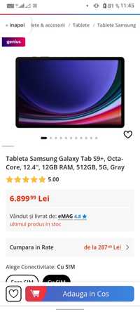 Tableta Samsung S9+ s9 plus 512gb