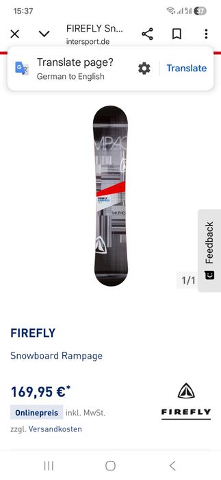 Snowboard Firefly rampage160