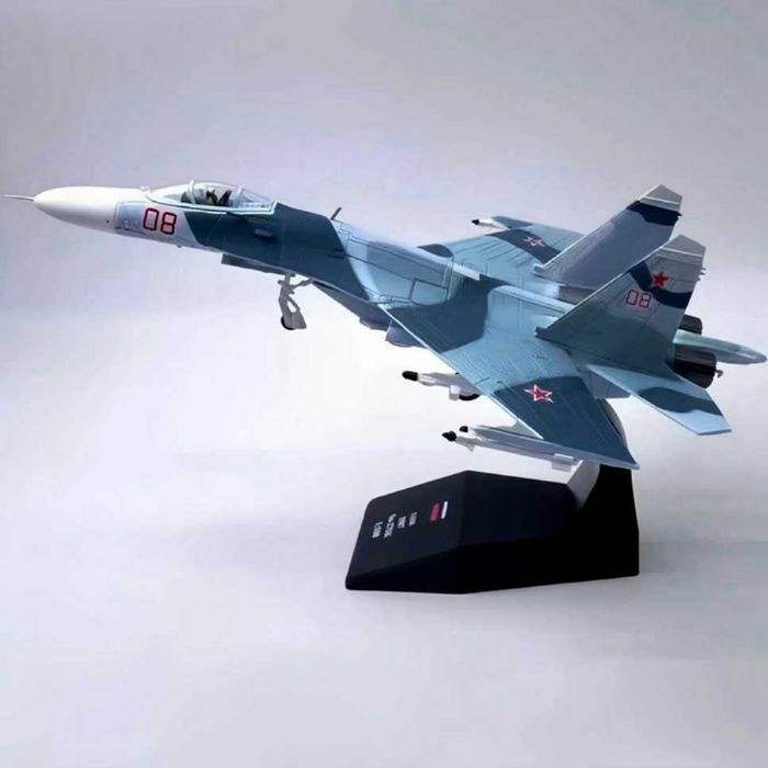 Macheta avion metalica Su-27 UB Super Flanker C scara 1:100 21 cm