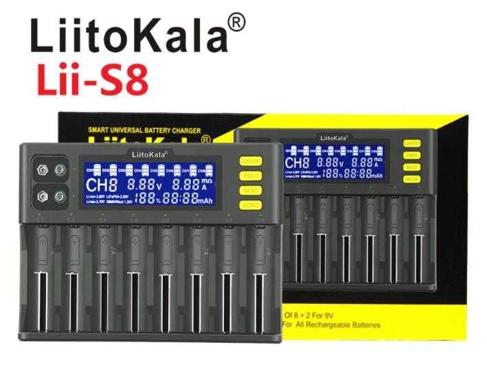 18650 Engineer LiitoKala Lii-S8 Професионално Зарядно 10Батерии Тестер