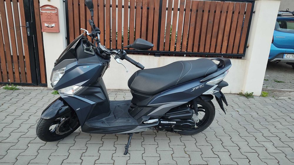 Sym Jet 14 – 50cc, 2023, 3000 km, albastru, USB, ca nou