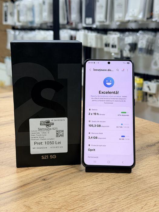 Samsung S21 Gray 128Gb - Stare foarte buna - Garantie 6 luni