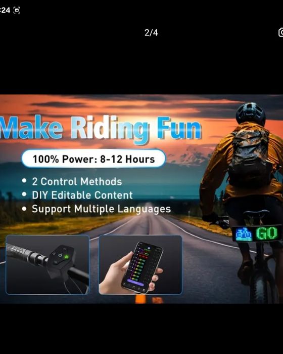 Semnalizare bicicleta led smart, aplicatie, telecomanda wireless,usb.