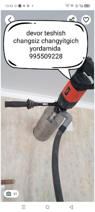 Beton devor teshish xizmati