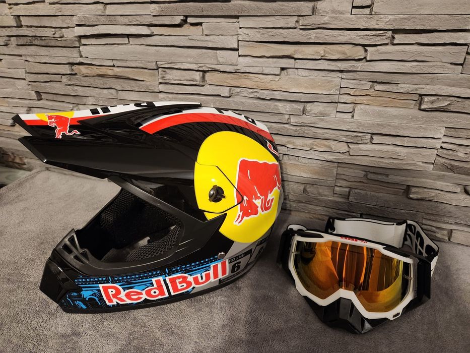 Cască + Ochelari Motocross RedBull Enduro, ATV