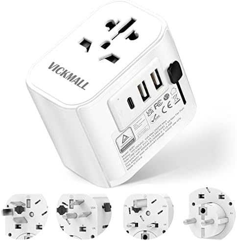 Нов Универсален адаптер за пътуване с USB и Type-C – UK EU US AU