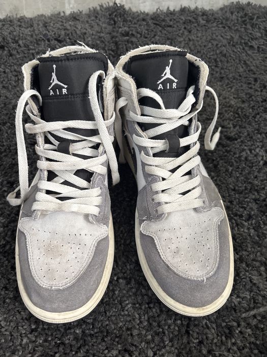 Air Jordan 1 Mid Trainers Cement Grey Black White Tech Grey Sail