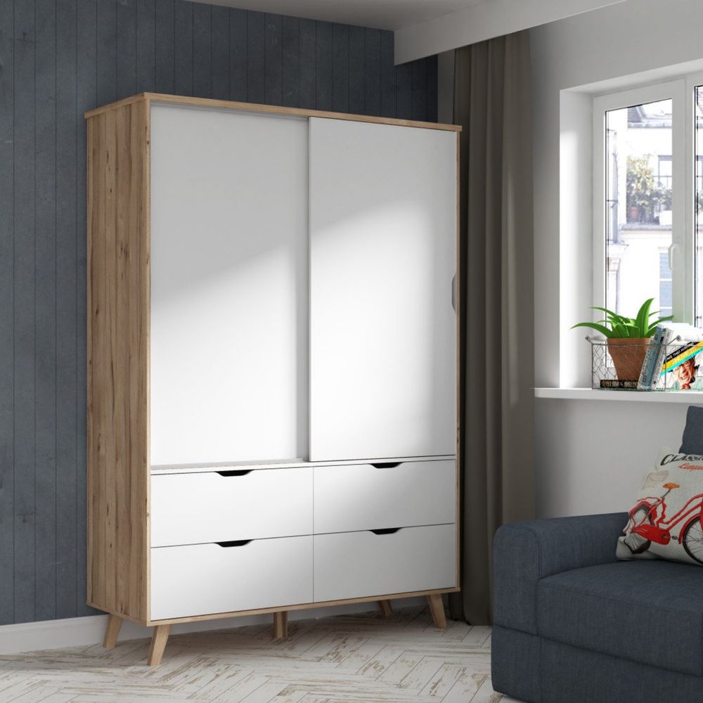 Dulap dressing sifonier Vankka, Stejar Pardosit 139.4 Cm Naturlich
