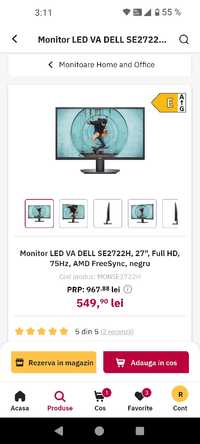 Monitor led Dell 27 inch fullHd sigilat