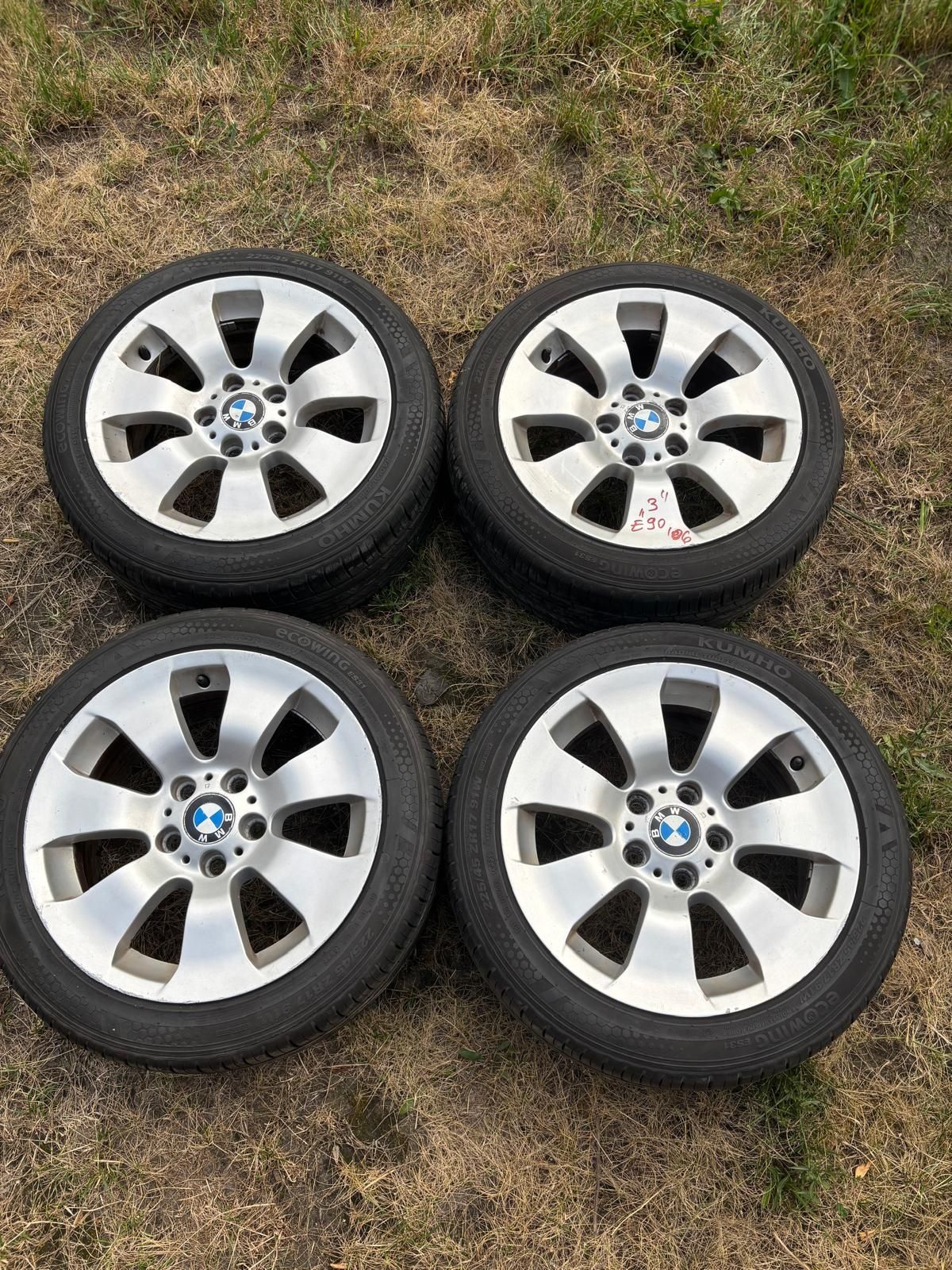 Jante 5x120 BMW Seria 1 3 5 X1 cu anvelope vară 225 45 17 profil 8mm!