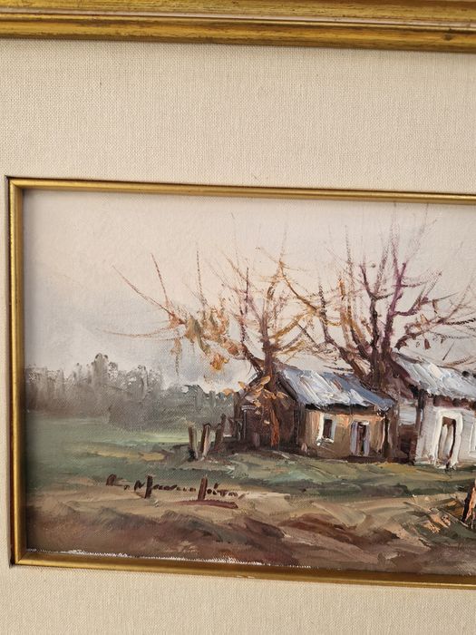 Уникална антикварна авторска майсторска картина масло върху платно